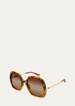 ChloeLeia 56mm Acetate & Metal Square Sunglasses