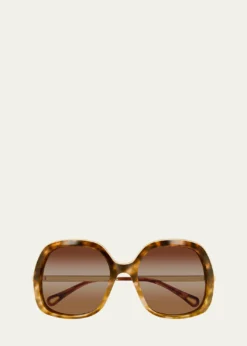 ChloeLeia 56mm Acetate & Metal Square Sunglasses