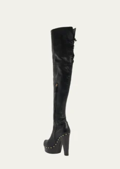 ChloeLola Leather Over-the-Knee Clog Boots