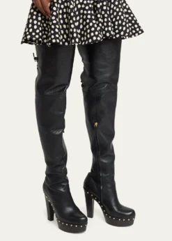 ChloeLola Leather Over-the-Knee Clog Boots