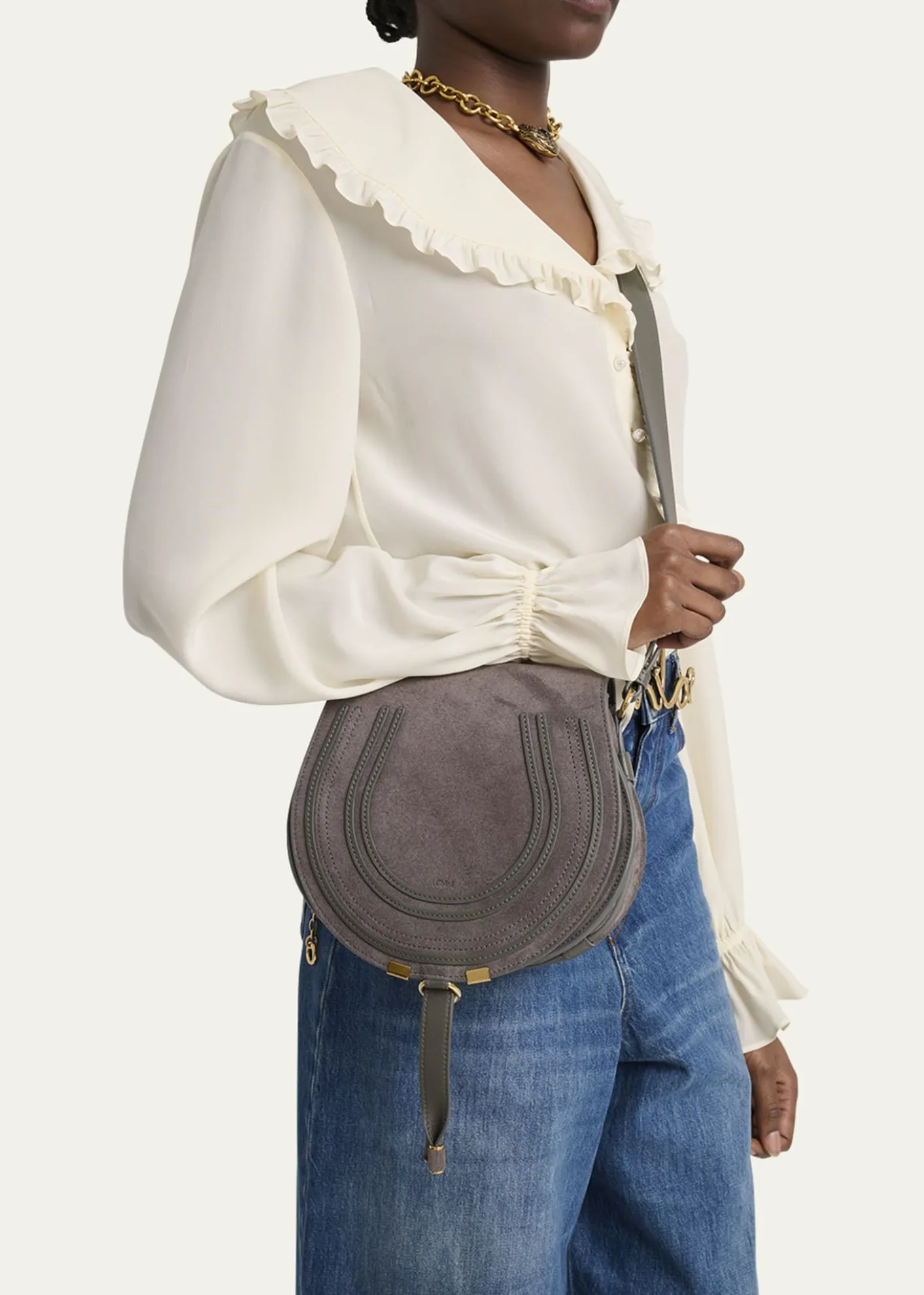 ChloeMarcie Crossbody Bag in Calfskin Suede
