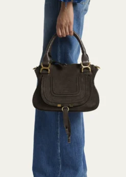 ChloeMarcie Double Carry Satchel in Calfskin Suede