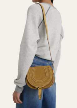 ChloeMarcie Flap Saddle Crossbody Bag in Suede