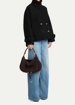 ChloeMarcie Large Saddle Shoulder Bag in Suede