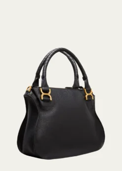 ChloeMarcie Medium Double Carry Satchel Bag in Grained Leather