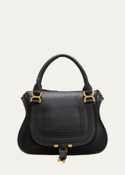 ChloeMarcie Medium Double Carry Satchel Bag in Grained Leather