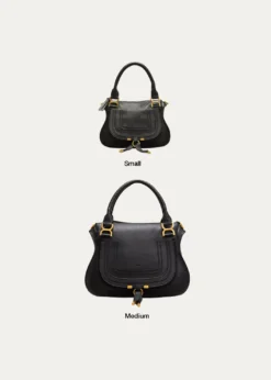 ChloeMarcie Medium Double Carry Satchel Bag in Grained Leather