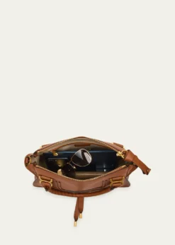 ChloeMarcie Medium Double Carry Satchel Bag in Grained Leather