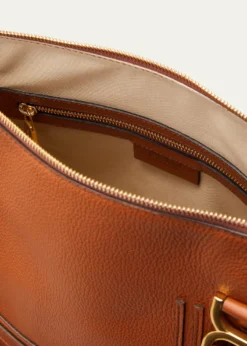 ChloeMarcie Medium Double Carry Satchel Bag in Grained Leather