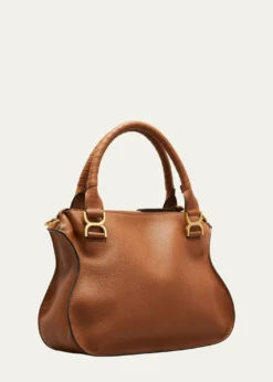 ChloeMarcie Medium Double Carry Satchel Bag in Grained Leather