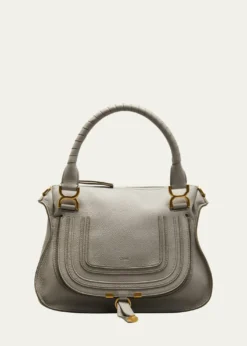 ChloeMarcie Medium Double Carry Satchel Bag in Grained Leather