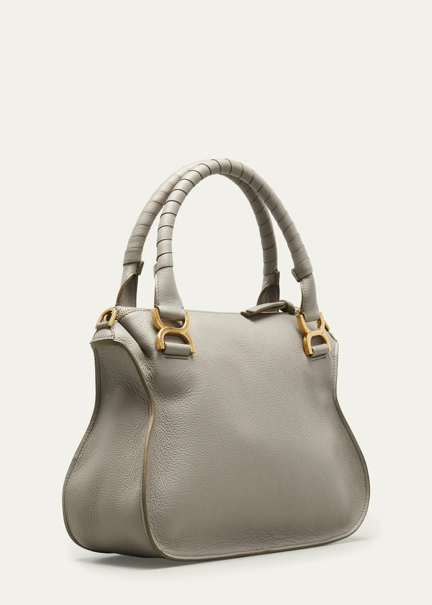 ChloeMarcie Medium Double Carry Satchel Bag in Grained Leather