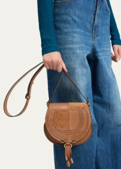 ChloeMarcie Medium Saddle Crossbody Bag in Patchwork Leather