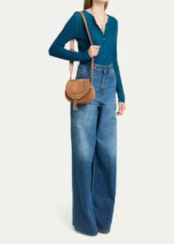 ChloeMarcie Medium Saddle Crossbody Bag in Patchwork Leather