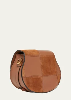 ChloeMarcie Medium Saddle Crossbody Bag in Patchwork Leather