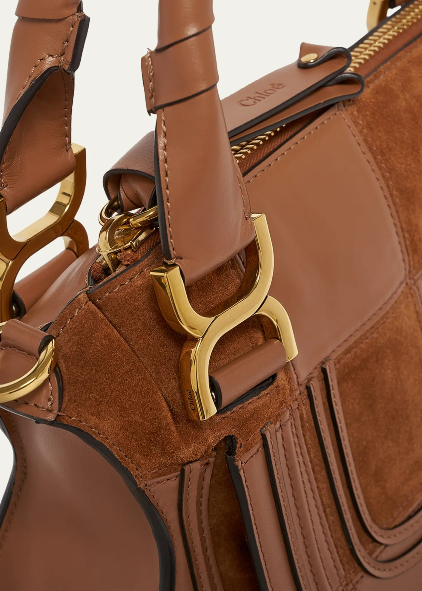 ChloeMarcie Medium Saddle Shoulder Bag in Patchwork Leather