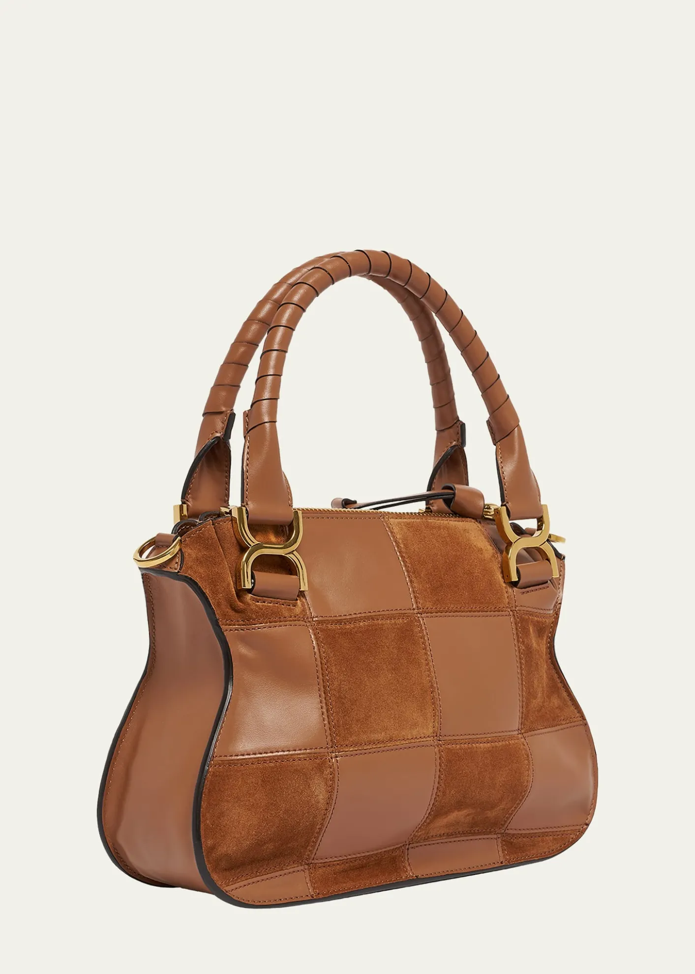 ChloeMarcie Medium Saddle Shoulder Bag in Patchwork Leather