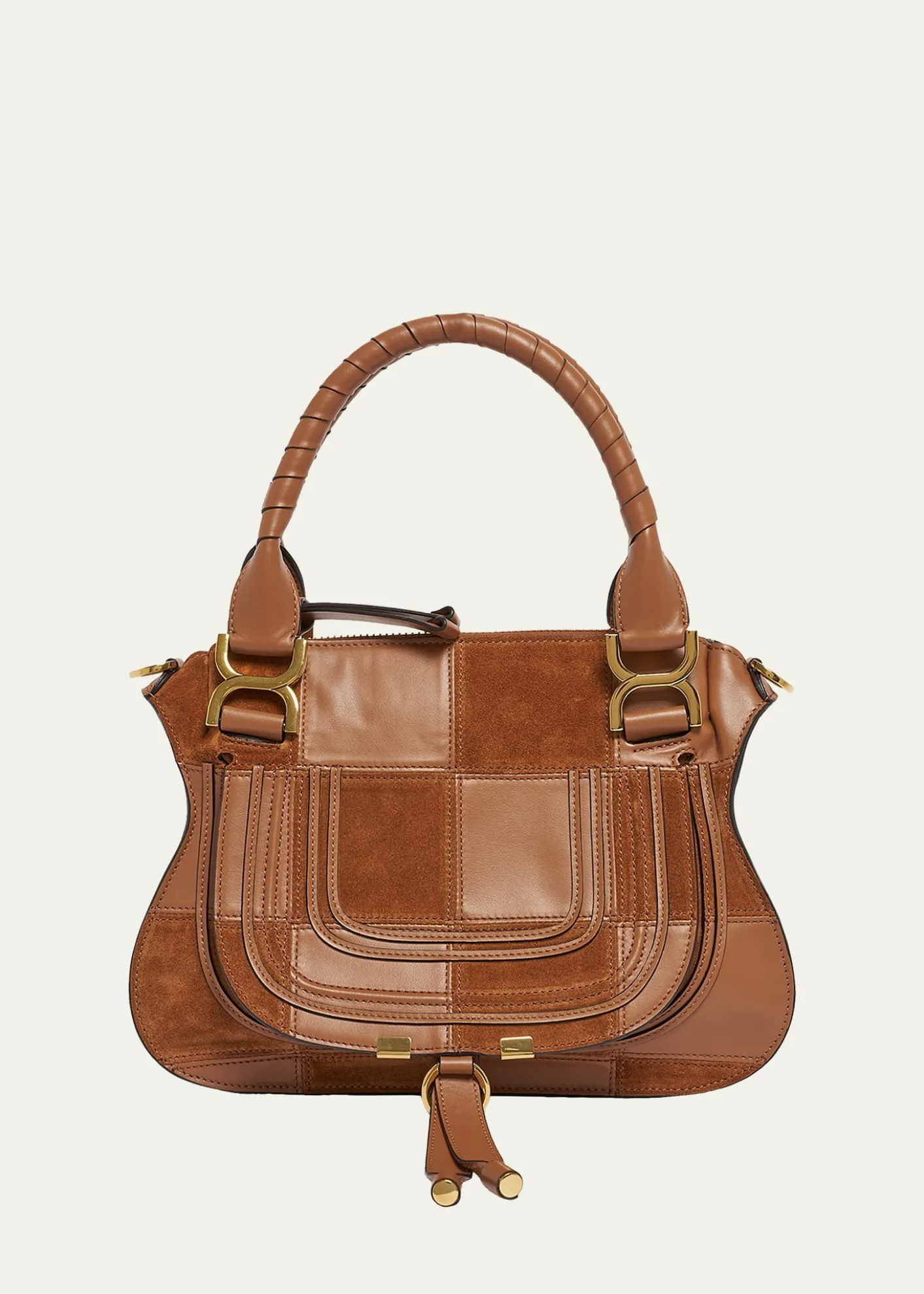 ChloeMarcie Medium Saddle Shoulder Bag in Patchwork Leather