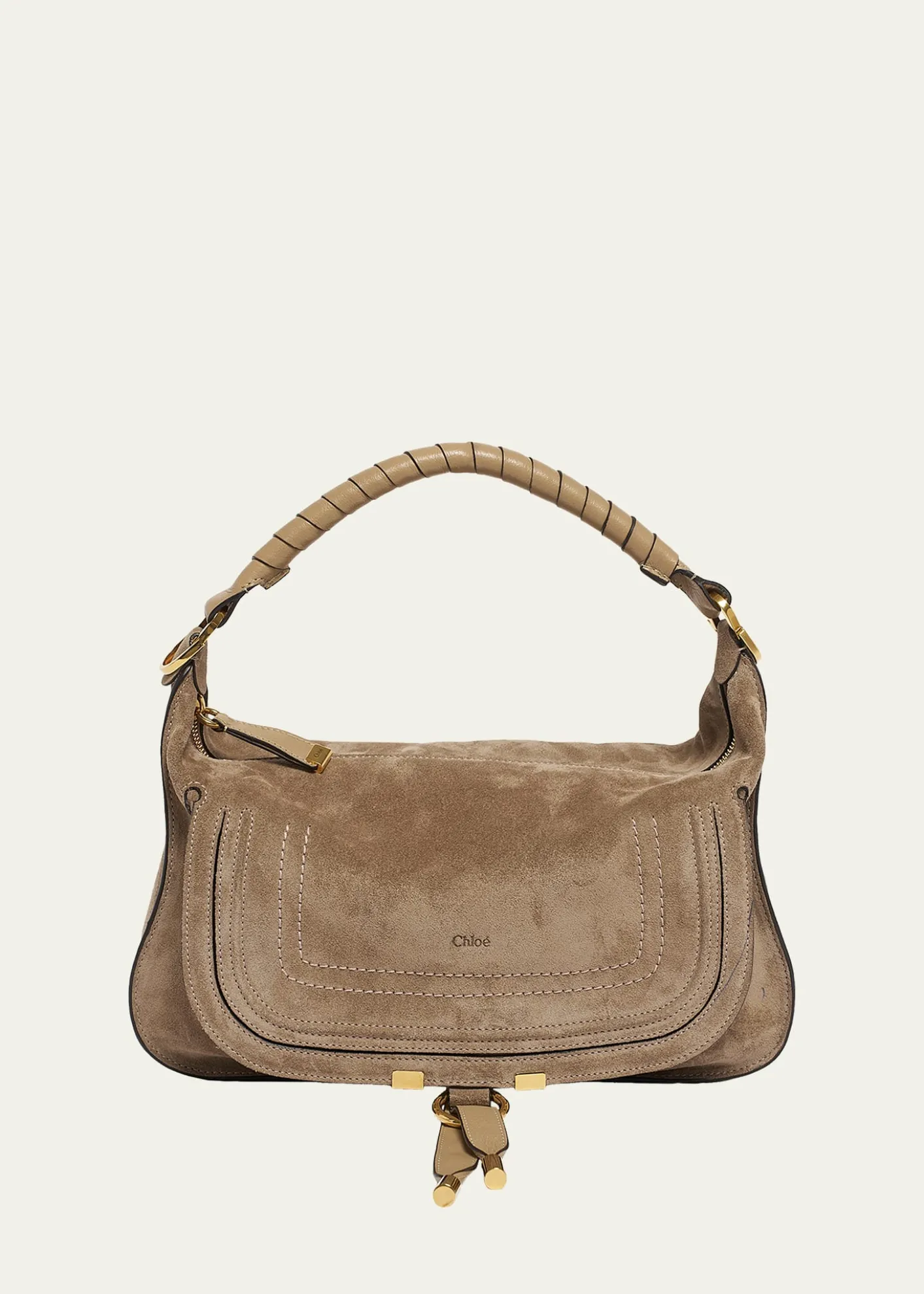 ChloeMarcie Medium Saddle Shoulder Bag in Suede