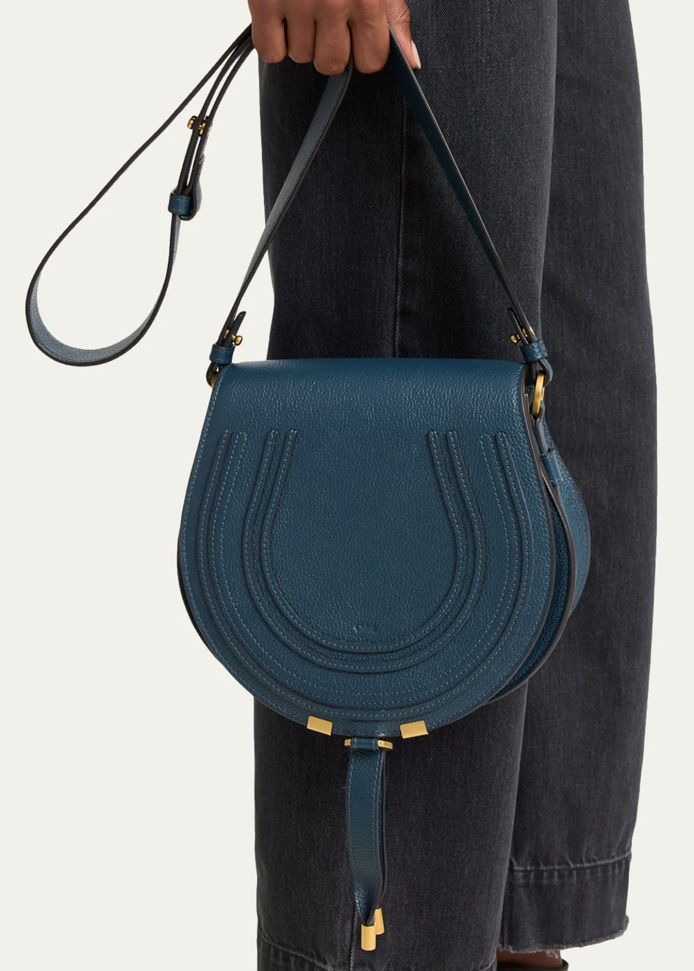 ChloeMarcie Medium Slim Crossbody Bag in Grained Calfskin