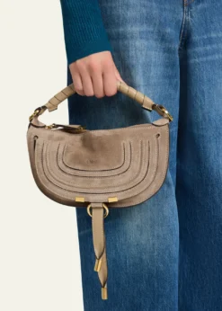 ChloeMarcie Mini Saddle Crossbody Bag in Suede