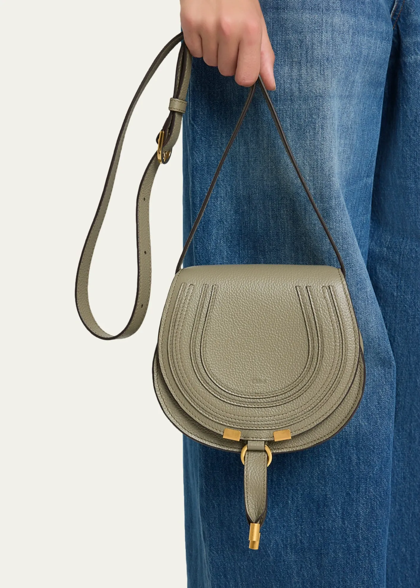 ChloeMarcie Small Crossbody Bag in Grained Calfskin