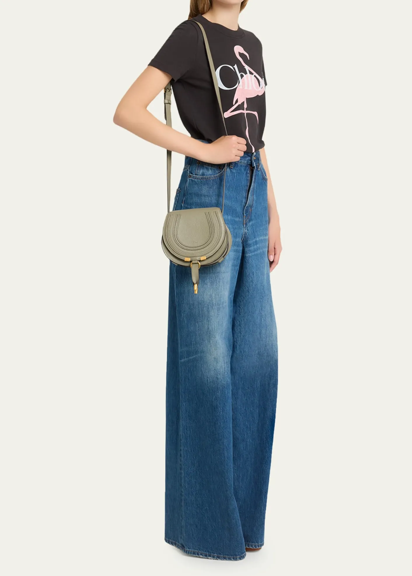 ChloeMarcie Small Crossbody Bag in Grained Calfskin
