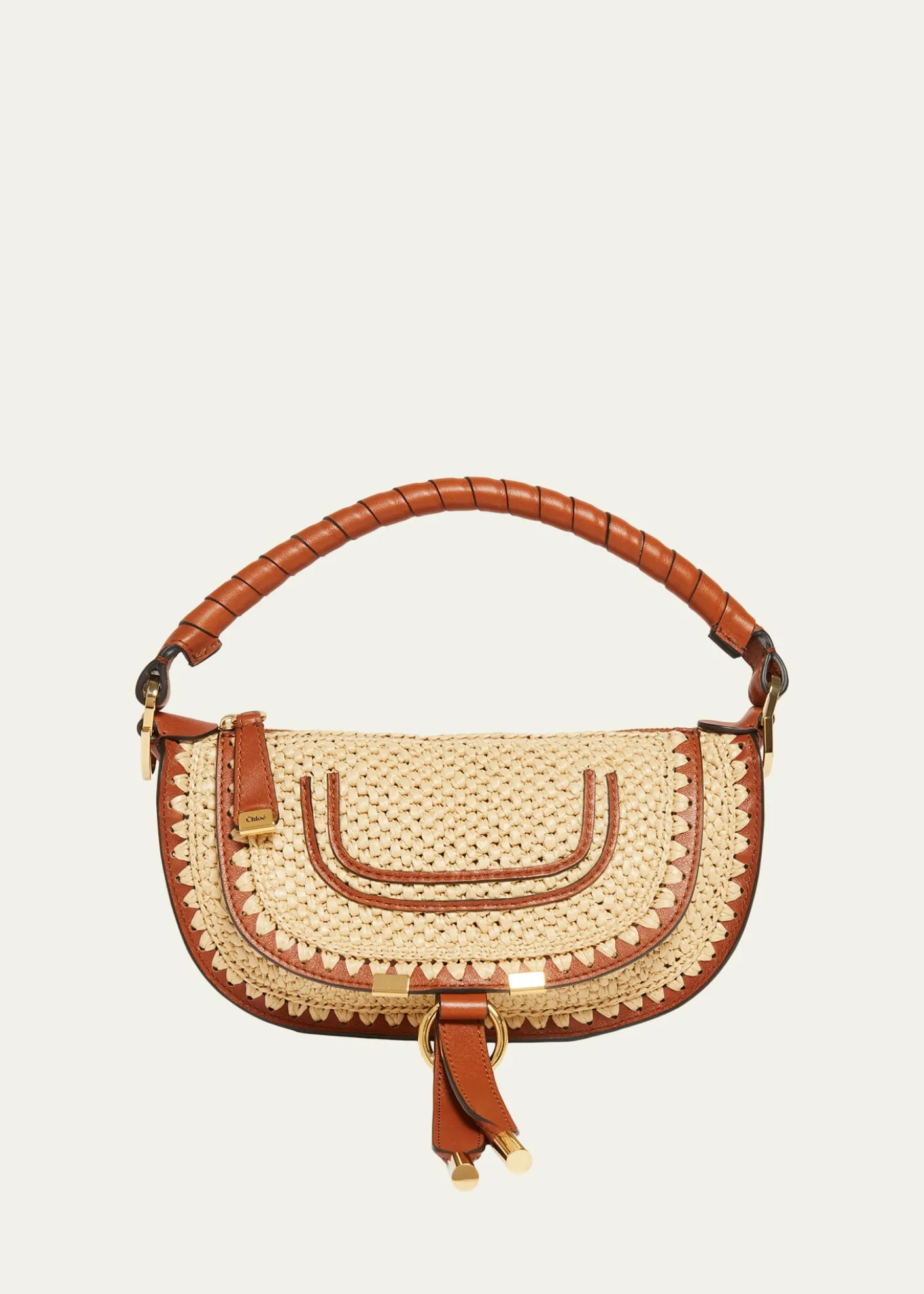 ChloeMarcie Top-Handle Bag in Viscose Raffia