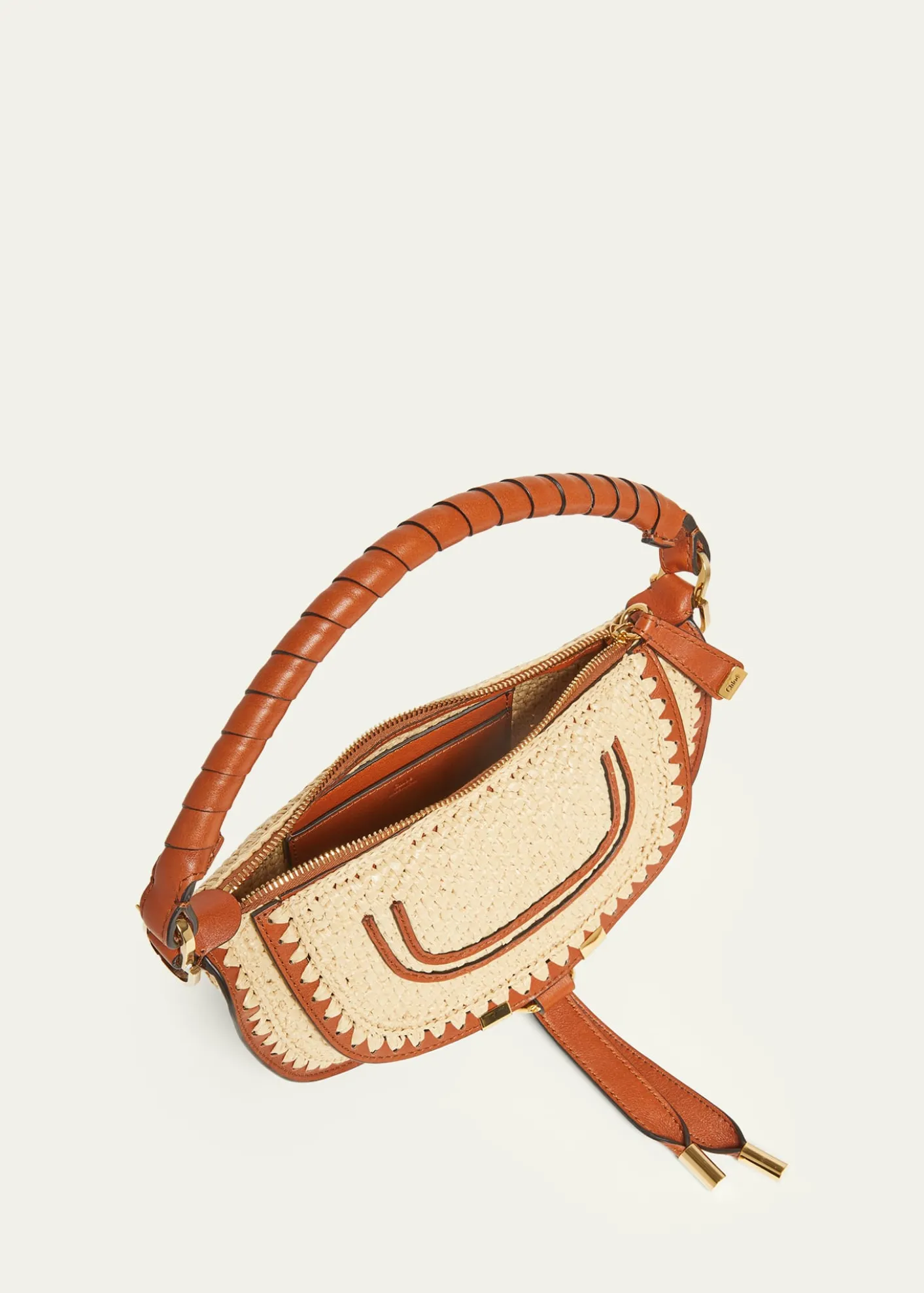ChloeMarcie Top-Handle Bag in Viscose Raffia