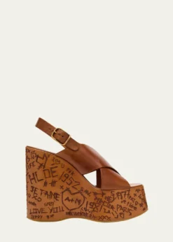 ChloeMaxime Leather Crisscross Platform Sandals
