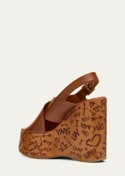 ChloeMaxime Leather Crisscross Platform Sandals