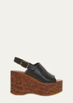 ChloeMaxime Leather Slingback Platform Sandals