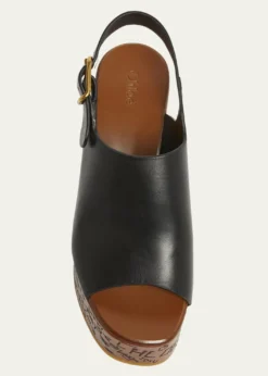 ChloeMaxime Leather Slingback Platform Sandals