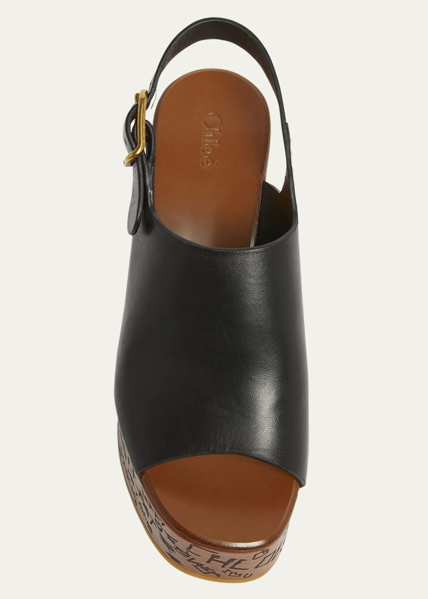 ChloeMaxime Leather Slingback Platform Sandals