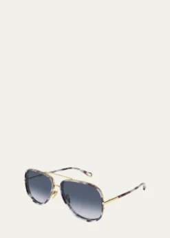 Chloe53mm Gradient Aviator Sunglasses