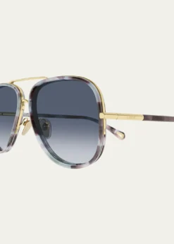 Chloe53mm Gradient Aviator Sunglasses