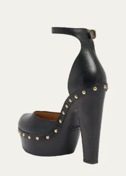 Chloe130mm Lola Leather Platform Pumps