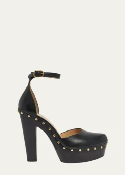 Chloe130mm Lola Leather Platform Pumps