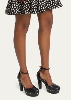 Chloe130mm Lola Leather Platform Pumps