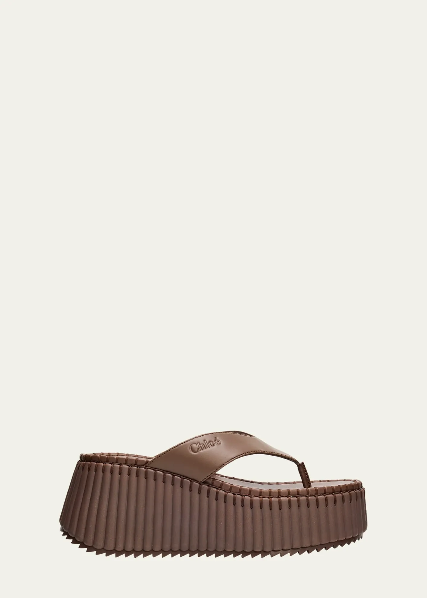 Chloe75mm Nama Platform Leather Thong Sandals