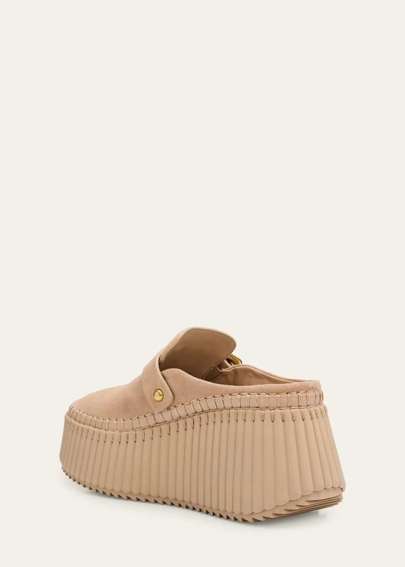 Chloe75mm Nama Suede Platform Clogs