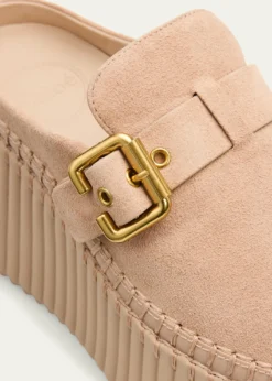 Chloe75mm Nama Suede Platform Clogs