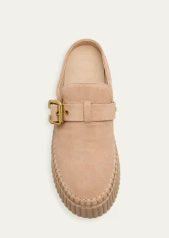 Chloe75mm Nama Suede Platform Clogs