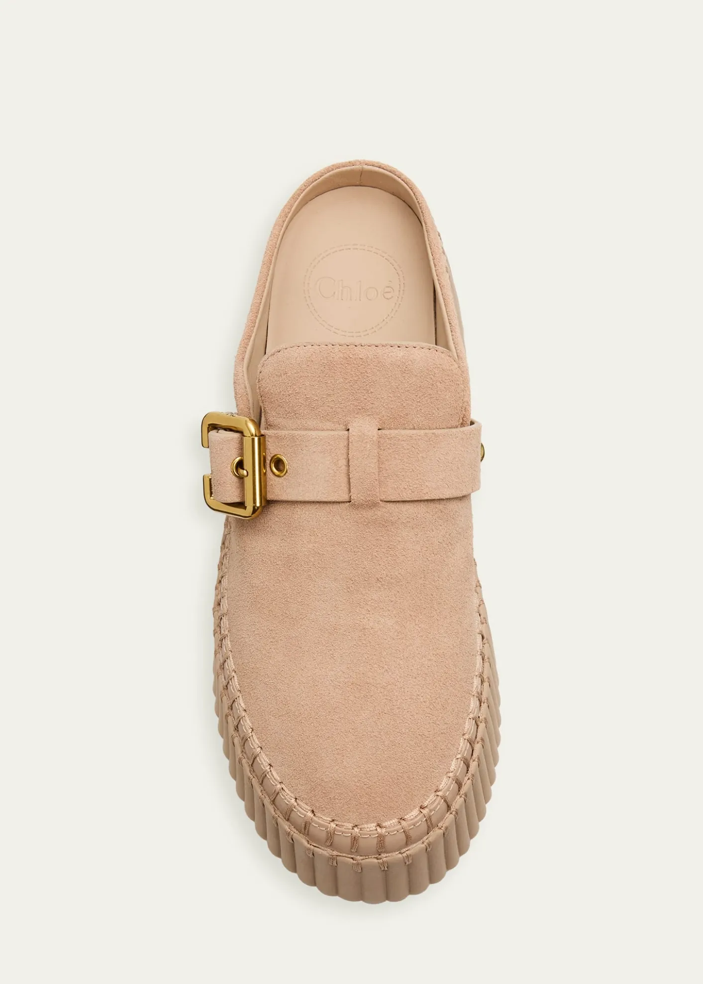 Chloe75mm Nama Suede Platform Clogs