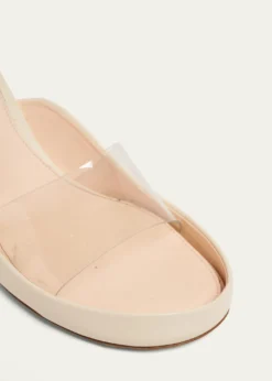 Chloe55mm PVC Strap Leather Mule Sandals
