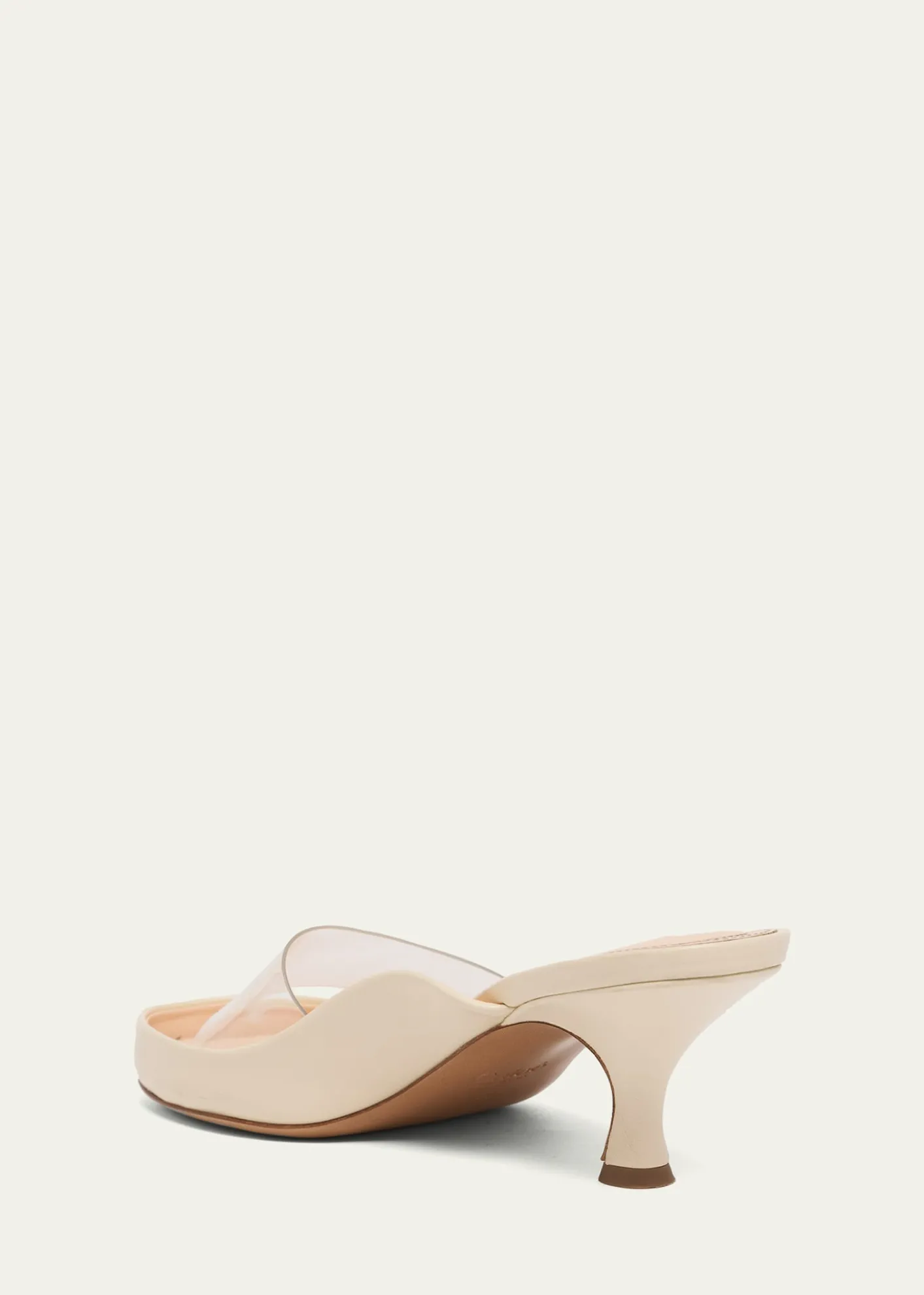 Chloe55mm PVC Strap Leather Mule Sandals