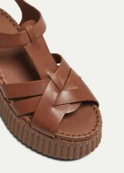 ChloeNama Leather T-Strap Platform Sandals