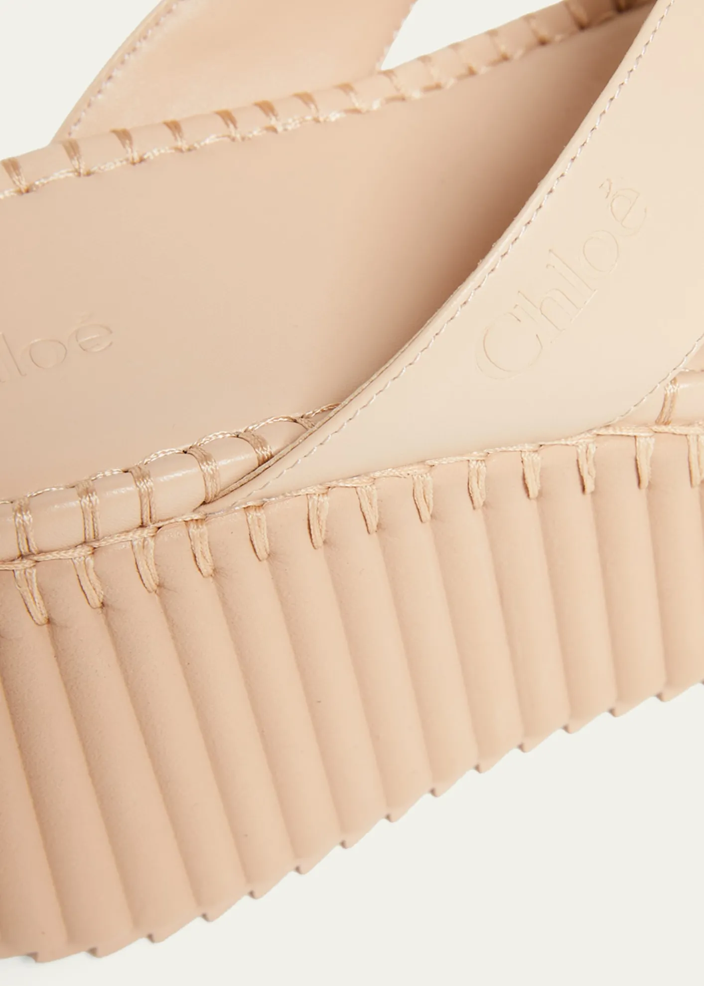 ChloeNama Platform Leather Thong Sandals