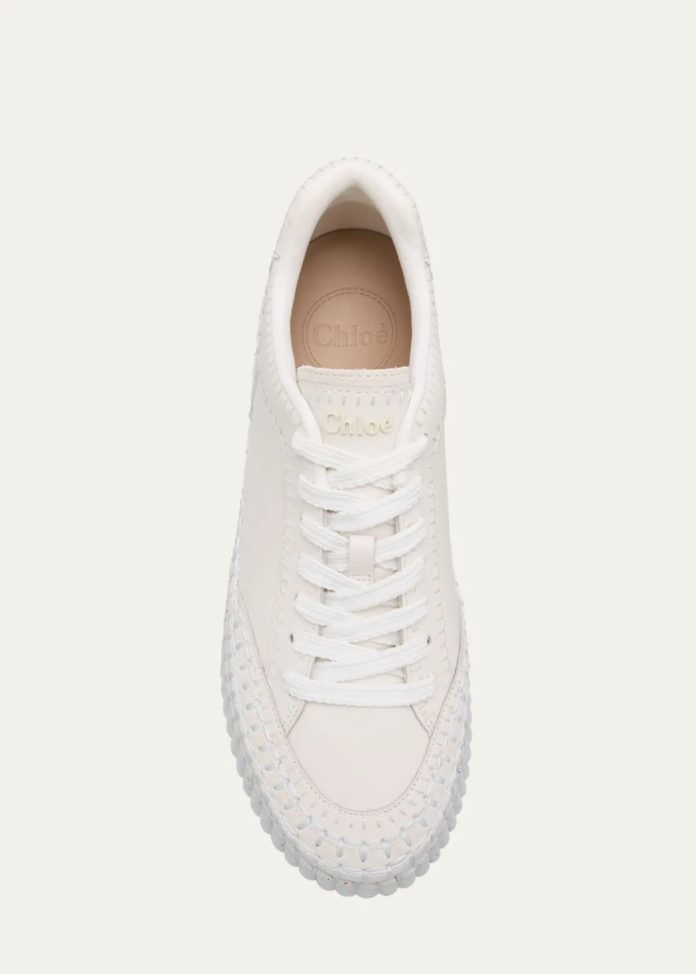 ChloeNama Platform Speckled Mix Leather Sneakers