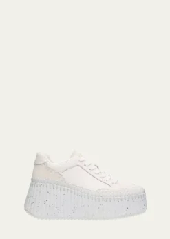 ChloeNama Platform Speckled Mix Leather Sneakers